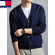 TOME BORNEK high-end 100% pure wool cardigan men's V-neck autumn and winter middle-aged sweater jacket business casual knitted bottoming shirt navy blue XL recommended 140-155Jin Jin equals 0.5 kg