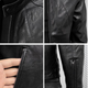 JAGR trendy brand leather jacket men's new spring, autumn and winter trendy slim casual men's trendy high-end leather jacket black M