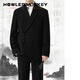 Sound Monkey New Chinese Style Pan Button Zhongshan Suit Jacket Men's Engagement Groom Wedding Suit Suit Dress Large Size Fat Man Suit Jacket+White Shirt+Black Suit Pants XL 115-130Jin Jin equals 0.5 kg