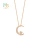 Chow Sang Sang 18K Rose Gold Love Words Delight Your Heart Moon Colored Gold Diamond Necklace 89829U Pricing 47cm