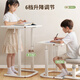 Mu Shuangfu Movable Bedside Table Floor-standing Lift Computer Table Home Children's Study Table Student Dormitory Living Room Simple Desk Loss Impulse Pearl White 60*40cm-Free Metal Hook