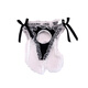 Zi Jiafu T Sexy Underwear Men's Lace Men's JJ Hole Underwear Free of Removal Back Opening Bow Thong Black Black