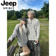 JEEP SPIRITcleanfit couple wear Henry collar gray sweater for men and women in autumn and winter lazy style high-end coat sweater trendy gray sweater for men and women M
