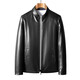 ARMANI EXCHANGE Armani autumn and winter new leather jacket men's father's business casual Haining sheepskin jacket black stand-up collar (single style) M 170 (95-120Jin Jin equals 0.5 kg)