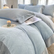 Mercury series home textile high-end carved milk velvet four-piece set 2025 winter new thickened warm coral velvet plus baby blue + star gray bed sheet style 1.8m four-piece set