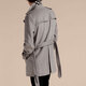 BURBERRY solid color double-breasted belted long-sleeved windbreaker Kensington fit men's gray gray one size 50