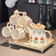 Xibaisheng housewarming gift practical high-end gift tea set home living room drinking cup wedding teapot tea cup complete set gift box tea set 8 pieces 1908
