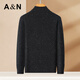 Antonio 400G heavyweight thickened retro Henry collar light luxury warm cashmere sweater for men 100% cashmere