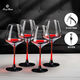 Sailoto red wine glass set for a family of four red wine glass set for home light luxury red stem burgundy goblet stand inverted red stem 450ml*4 pieces + glass rack