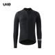 UKE Men's Fleece Warm Long Sleeve Cycling Jacket Autumn and Winter DWR Water-Repellent Outdoor Road Cycling Jacket Shadow Black M