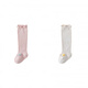 Jingyouyu baby stockings autumn and winter pure cotton newborn over-the-knee autumn and winter 0-3 months non-leg A type baby socks autumn and winter pink + khaki 2 pairs 0-6 months S size 0-6 months recommended foot length 8
