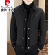 Pierre Cardin 2025 Plaid Cotton Jacket Men's Winter New Thin Warm Lapel Cotton Jacket Fashion Casual Cotton Jacket Gray XL 120-135Jin Jin equals 0.5 kg