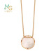 Chow Sang Sang 18K rose gold mint series Moon Rabbit mother-of-pearl diamond necklace 93188U pricing 47 cm