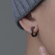 Non-pierced ear clips for men, versatile personalized earrings, trendy, high-end, non-pierced fake earrings, hip-hop earrings, black pair