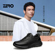 Zero Business Genuine Leather Fashionable Casual Men's Shoes 25 New Soft Bottom Cushioning Anti-Slip Comfortable Hiking Shoes Black 42