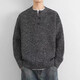 Playboy (PLAYBOY) autumn and winter top Korean simple Henry collar sweater men's trendy brand INS pullover bottoming sweater light gray M