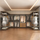 Inmailen walk-in metal wardrobe home bedroom floor-standing clothes hanger open coat rack cloakroom shelf assembly single cabinet two-layer model 60*50*220cm