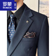 ROMON suit men's suit groom wedding dress British slim business formal suit double-breasted handsome trendy brown two-piece top + pants + shirt M 4895-105Jin Jin equals 0.5 kg to wear