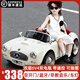Bebeile children's electric car toy car can sit on four-wheel remote control electric car 1-3-6 years old boys and girls first birthday gift high-end - white dual drive 6V4 dual battery + remote control + Bluetooth + light and music first birthday gift for boys and girls can drive the car