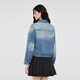 FivePlus washed denim jacket for women in autumn and winter, versatile and high-end wear, slimming top for small people, denim blue M