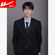 Pull back casual formal suit suit men's loose DK suit jacket style top business Korean style student suit three-piece suit - black + white shirt + trousers + free tie S