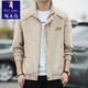 Woodpecker Jacket Men's Autumn and Winter 2025 New Cotton Jacket Jacket Men's Stand Collar Korean Style High-end Casual Work Jacket Green - Spring and Autumn Brand Special Price Clearance Pickup 2XL 135-150Jin Jin is equal to 0.5 kg