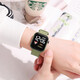 Other brands of high-looking LED watches, fashionable square student technology sense, super luminous digital personality movement, dark green