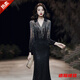 Feng Xiaowei evening dress women's new high-end elegant slimming fishtail skirt annual meeting banquet wearable elegant black L