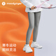 Moodytiger girls' tights fleece warm winter children's high elastic simple slim sports pants | Xiaoyunduo S charcoal black 110