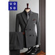 UOSO men's suit suit men's British style double-breasted business casual suit three-piece suit groom's slim formal suit a medium gray two-piece suit (suit + pants) XXS custom size optional matching remarks