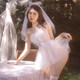 Hengjiuye focuses on high quality, sexy wedding dress, wedding gown, bed fire, 7763 white plump woman, veil + sling for sleeping