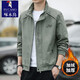 Woodpecker Jacket Men's Autumn and Winter 2025 New Cotton Jacket Jacket Men's Stand Collar Korean Style High-end Casual Work Jacket Green - Spring and Autumn Brand Special Price Clearance Pickup 2XL 135-150Jin Jin is equal to 0.5 kg