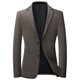 BOSS corduroy suit men's autumn and winter high-end brand striped business men's casual suit jacket non-iron gray L 175