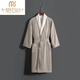 Modal Hilton five-star hotel bathrobe for men and women, long couple's nightgown, more absorbent, faster-drying and thicker than pure cotton, double layer, business gray M, recommended weight within 140