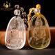 Bailuoqi Natural Citrine Guanyin Pendant Necklace Guanyin Bodhisattva Pendant Ping An Men's Buddha Statue Native Buddha Amulet Citrine (With Lanyard)