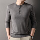 LESS IS MORE Lilang Worsted Men's Henley Collar Sweater Spring and Autumn Thin Bottoming Sweater Wool Cashmere Black Thin Thin S 165