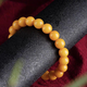 VAUBEL natural old beeswax bracelets for women, authentic chicken oil yellow bracelets, Buddha beads, and Chinese characters, super popular birthday gifts for boyfriends and girlfriends, auspicious and wealthy 10mm-collectible natural beeswax (one item, one certificate)