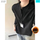 Wu Quanwan American style heavyweight velvet Henry collar inner layering shirt men's cleanfit simple right shoulder slim long-sleeved sweatshirt Black plus velvet models are in stock now Black plus velvet 5XL