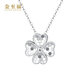 Jinzhifu four-leaf clover platinum necklace pendant women's love platinum clavicle chain set chain for girlfriend and wife Valentine's Day gift, about 4.6 grams (refund for more)