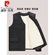 Pierre Cardin (Pierre Cardin) middle-aged and elderly men wear genuine sheep fur integrated vest winter style plus velvet dad warm vest, stand-up collar zipper style, genuine fur lining is removable 3XL recommended 130-155Jin Jin equals 0.5 kg