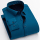 Winter stretch velvet thickened long-sleeved shirt for men dark green business casual warm and iron-free all-in-one velvet shirt for men light blue 2XL
