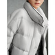 Ainos Estee Shopping Mall Same Style 2025 Winter New White Duck Down Stand Collar Hem Drawstring Down Jacket Women 41030098 Sea Salt Gray S