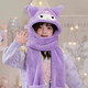 Winter cute children's hat, scarf and gloves, three-piece set for boys and girls, outdoor cold-proof and warm hat, pink Melody