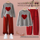 I.KARNOW boys' velvet pants 2026 new children's animal year thickened festive New Year red sweatpants winter big children 19762 gray + 15197 red velvet good luck suit 120