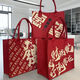 New Year National Trend Chinese Red Felt Handbag Souvenir Tote Bag Large Capacity Mid-Autumn Festival Gift Bag Customized Wishes Come True / 30*25*13cm