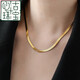 The heart never fades ~ 18k bag gold snake bone necklace women's short necklace wide ins cold style simple multi-layered silver snake gold snake bone necklace 4MM