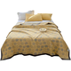 Yusenyi Class A cotton three-layer yarn multi-functional blanket quilt pure cotton summer quilt blanket air-conditioning quilt summer cooling quilt Cotton Lanhuayang Yellow Class A cotton three-layer yarn multi-functional blanket quilt 180x220cm single large quilt