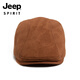 JEEP fashion suede beret men's autumn and winter retro peaked cap casual painter forward cap elastic head circumference black - suede peaked cap one size adjustable