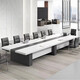 Nordic light luxury conference room office conference long table conference table and chair combination simple training modern negotiation table warm white + iron gray 2.0 meter conference table