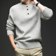 AX Armani broken code 2026 spring and autumn men's thick knitted sweater thick round neck sweater Henry collar three-button set pink M recommended 95-120Jin Jin equals 0.5 kg